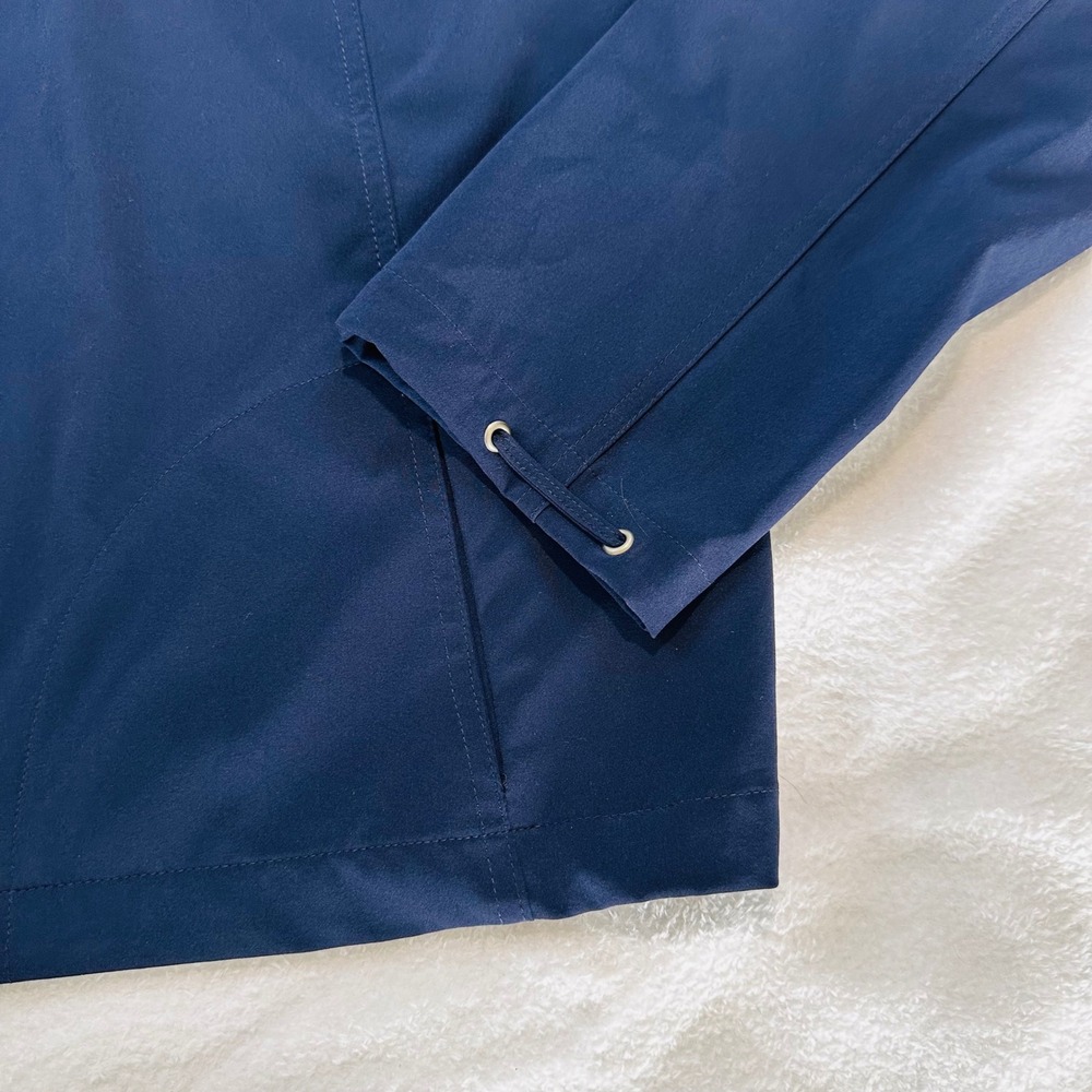 Chicos Zenergy Navy Blue Hooded Full Zip Jacket Windbreaker Womens Size 1 M - Picture 2 of 6
